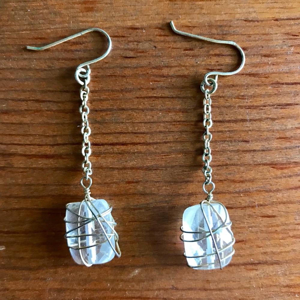 Dangle Crystal Earrings with gold accent